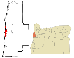 Lincoln County Oregon Incorporated and Unincorporated areas Newport Highlighted